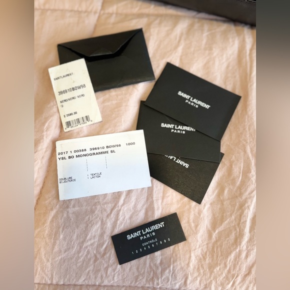 SAINT LAURENT YSL BLACK LARGE ENVELOPE FLAP SHOULDER BAG. - Picture 3 of 9